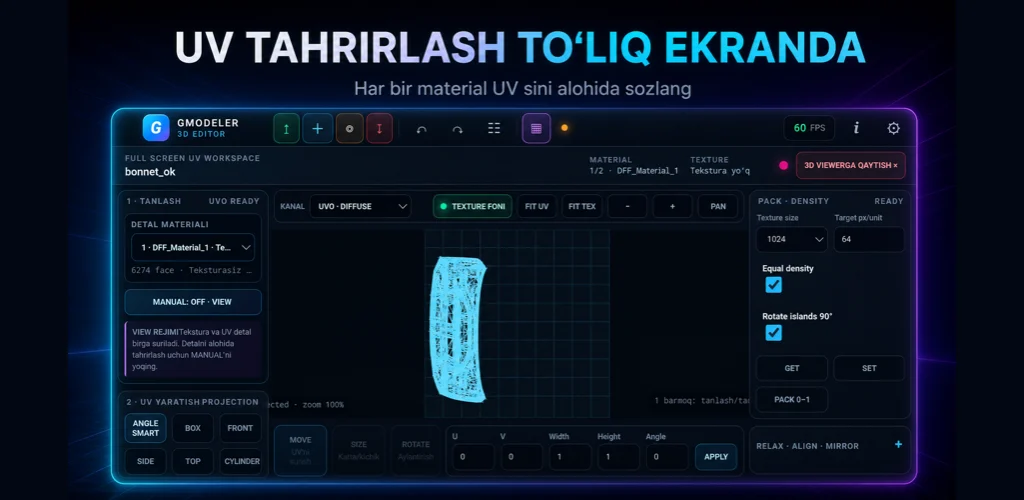 GModeler UV muharriri.